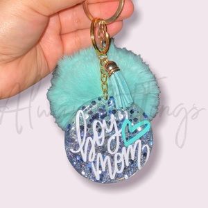 Boy mom keychain accessory